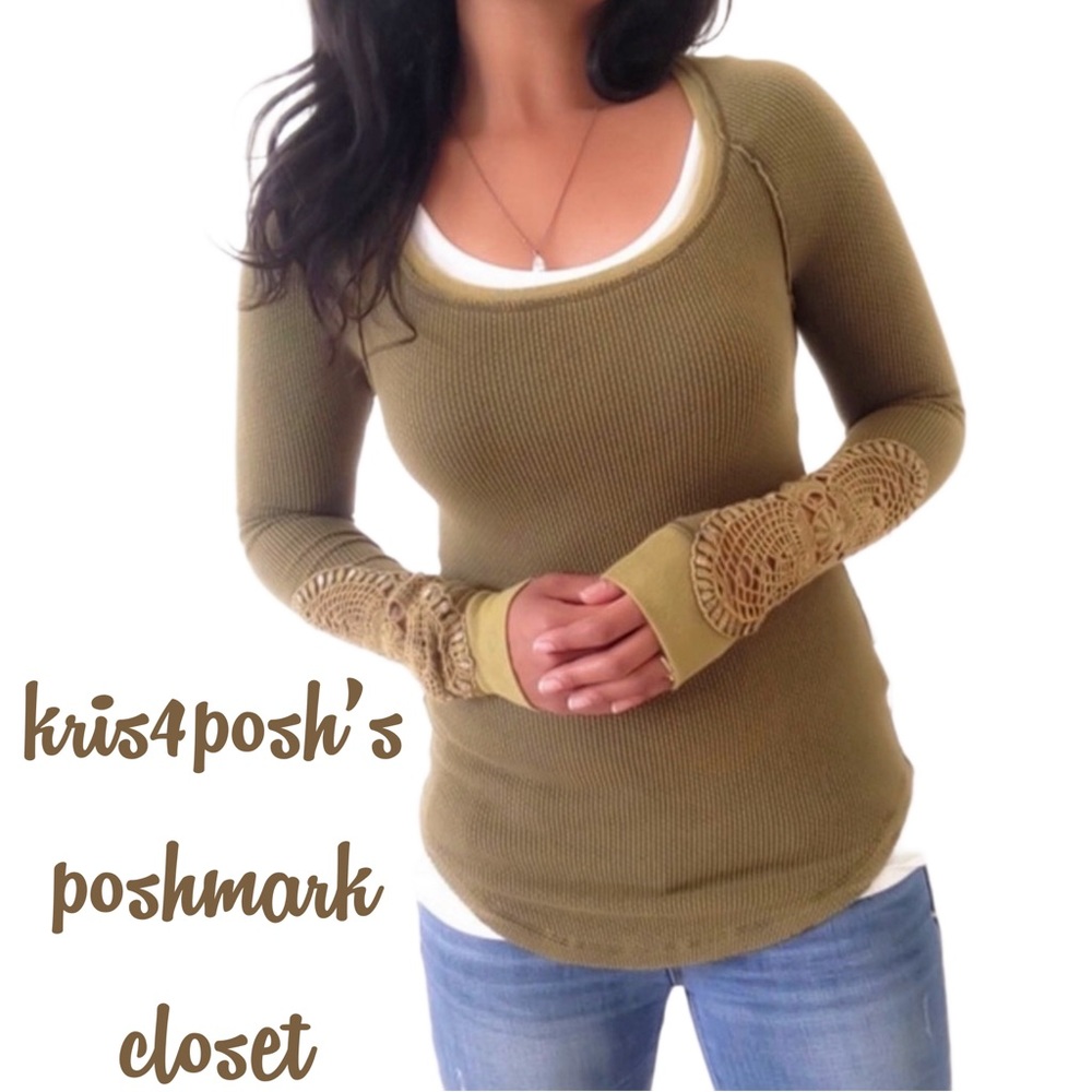 Free People Synergy Crocheted Cuff Thermal